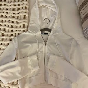 Cropped white SHEIN hoodie